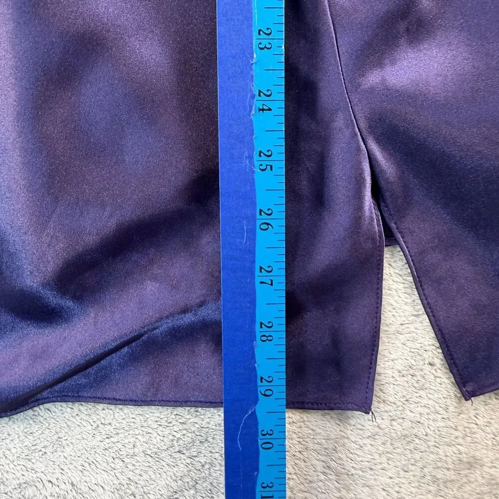 Vintage Sophia by Delicates Large Purple Satin Nightgown Long Chemise Lingerie